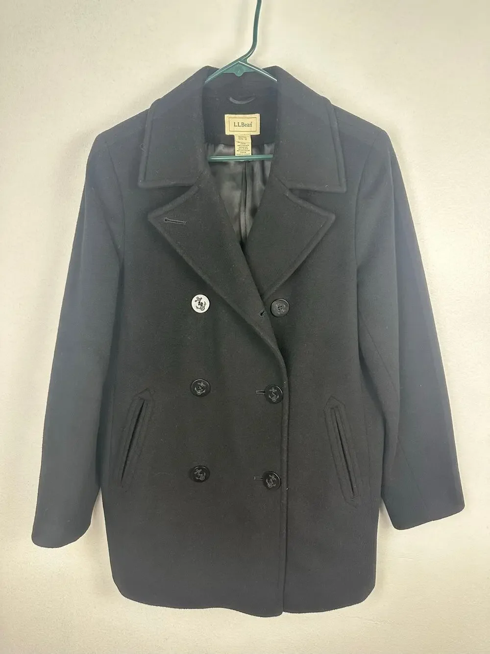 L.L.Bean Women's Classic Lambswool Peacoat double-breasted Thinsulate™ 12